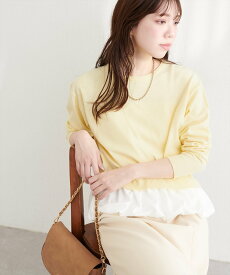 natural couture バルーンドッキングニット ナチュラルクチュール トップス ニット ホワイト ブラック ブルー イエロー【送料無料】