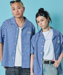 B ONE SOUL ��WEB���� / ���b�y���h�J / �`�F�b�N�����V���c / sqnz applique check shirts �i�o�� �g�b�v�X �V���c�E�u���E�X �u���b�N �s���N �u���[ �O���[���y���������z