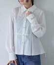 【MARY QUANT*VIS】フリルカラーペプラムシャツブラウス