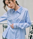 【MARY QUANT*VIS】フリルカラーペプラムシャツブラウス