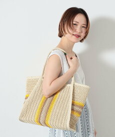 BEAMS HEART WOMEN BEAMS HEART / カラーラインシート トートバッグ ビームス ハート バッグ その他のバッグ イエロー ブルー【送料無料】