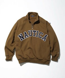 【SALE／25%OFF】NAUTICA Arch Logo Cadet Collar Fleece Sweatshirt フリークスストア トップス スウェット・トレーナー グレー グリーン ネイビー【送料無料】