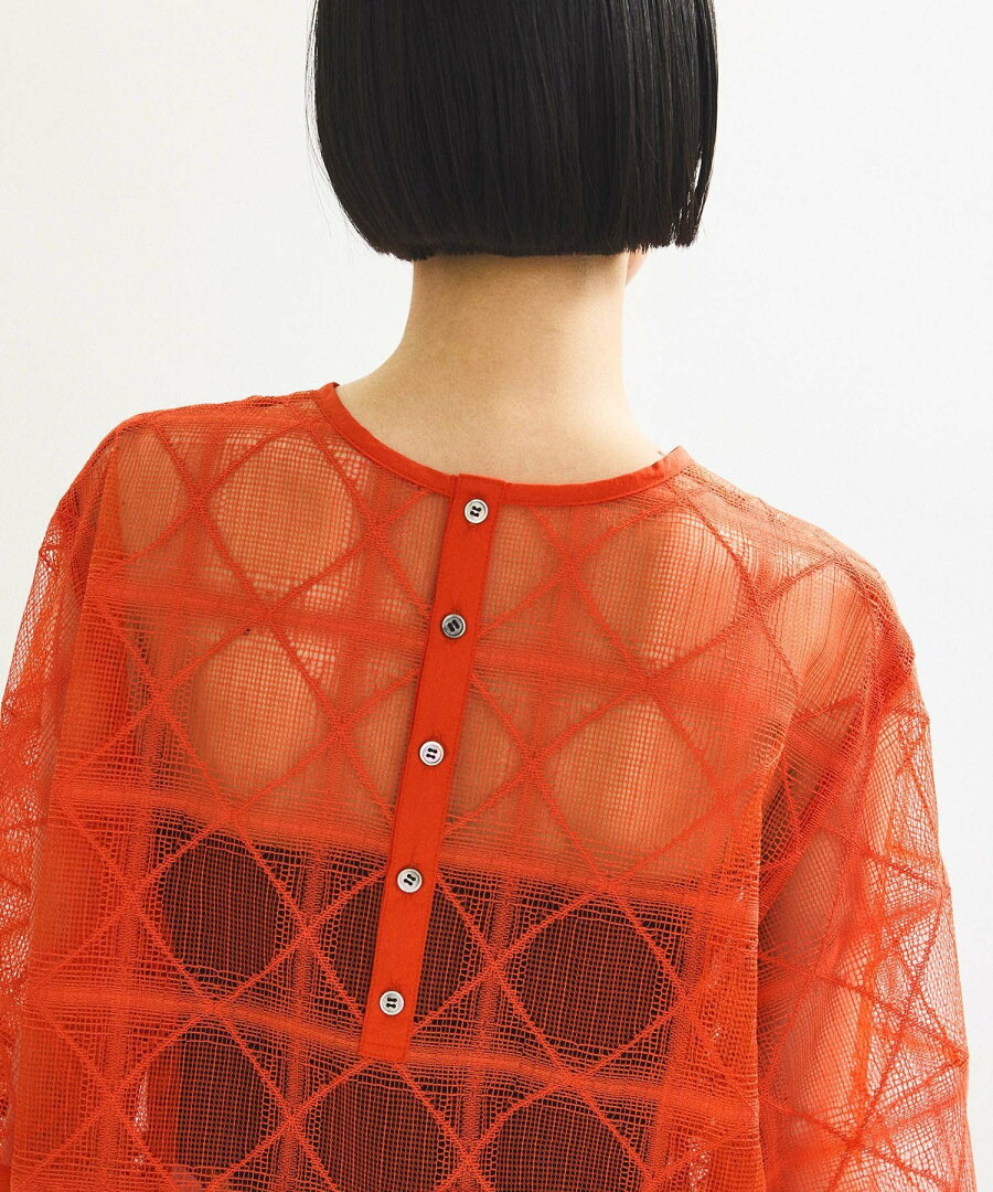 【SALE/70%OFF】ADAM ET ROPE' FEMME スクエアレースプルオーバー アダムエロペ トップス カットソー・Tシャツ ベージュ ブラック レッド【送料無料】 - メイン画像 4