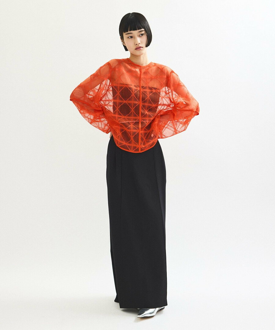 【SALE/70%OFF】ADAM ET ROPE' FEMME スクエアレースプルオーバー アダムエロペ トップス カットソー・Tシャツ ベージュ ブラック レッド【送料無料】 - メイン画像 7