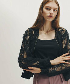 【SALE／40%OFF】PINKY&DIANNE ◆フラワービジュレースブルゾン ピンキー アンド ダイアン ジャケット・アウター ブルゾン・ジャンパー ベージュ ブラック【送料無料】