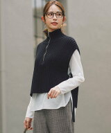 23区 バルキー クロップド ニット ベスト ニジュウサンク トップス ベスト・ジレ ネイビー グレー【送料…