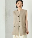 【SALE／30%OFF】SHIPS WOMEN Wai+:＜手洗い可能＞リネン ライク ベスト シップス トップス ベスト・ジレ ブラック ベージュ【送料無料】
