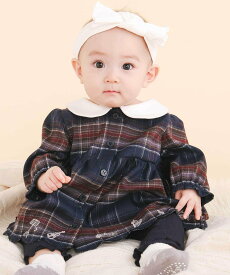 SLAP SLIP BABY 【お揃い】チェックワンピース+シンプルレギンス2点セット(70~80cm) ベベ オンライン ストア マタニティウェア・ベビー用品 ベビートップス ベージュ ネイビー【送料無料】