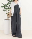 レースピンタックデニムサロペ