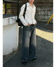 【Chikashitsu +】pigment cut off shirt / クロップド 長袖 シャツ