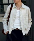 【Chikashitsu +】pigment cut off shirt / クロップド 長袖 シャツ