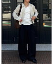 【Chikashitsu +】pigment cut off shirt / クロップド 長袖 シャツ
