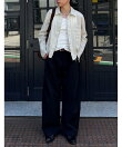 【Chikashitsu +】pigment cut off shirt / クロップド 長袖 シャツ