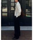【Chikashitsu +】pigment cut off shirt / クロップド 長袖 シャツ