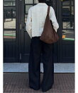 【Chikashitsu +】pigment cut off shirt / クロップド 長袖 シャツ