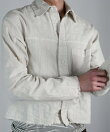 【Chikashitsu +】pigment cut off shirt / クロップド 長袖 シャツ
