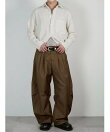 【Chikashitsu +】pigment cut off shirt / クロップド 長袖 シャツ