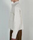 【Chikashitsu +】pigment cut off shirt / クロップド 長袖 シャツ