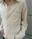 【Chikashitsu +】pigment cut off shirt / クロップド 長袖 シャツ