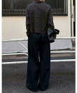 【Chikashitsu +】pigment cut off shirt / クロップド 長袖 シャツ
