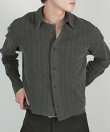 【Chikashitsu +】pigment cut off shirt / クロップド 長袖 シャツ
