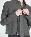 【Chikashitsu +】pigment cut off shirt / クロップド 長袖 シャツ