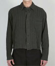 【Chikashitsu +】pigment cut off shirt / クロップド 長袖 シャツ