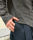 【Chikashitsu +】pigment cut off shirt / クロップド 長袖 シャツ