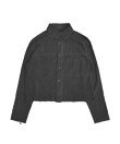 【Chikashitsu +】pigment cut off shirt / クロップド 長袖 シャツ