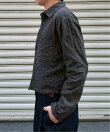 【Chikashitsu +】pigment cut off shirt / クロップド 長袖 シャツ