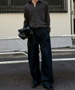 【Chikashitsu +】pigment cut off shirt / クロップド 長袖 シャツ