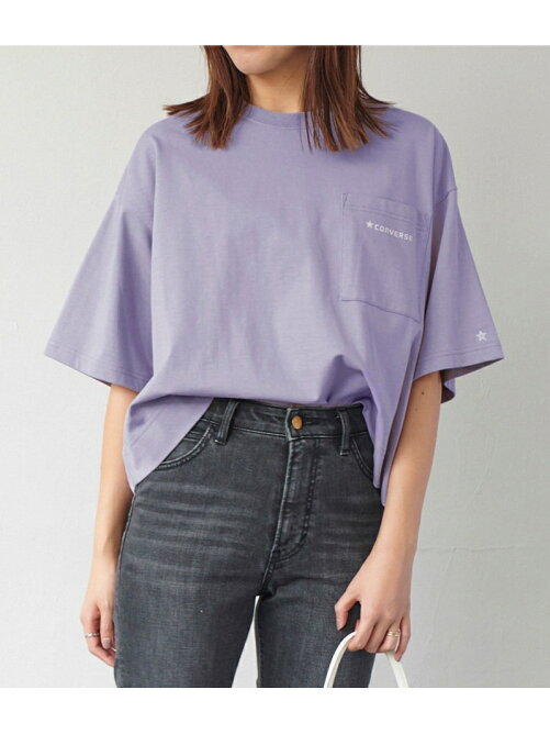 紫プリントTシャツ