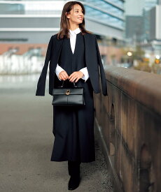 【SALE／20%OFF】UNFILO BEAUTY MOVE キーネックジャンスカ アンフィーロ ワンピース・ドレス ジャンパースカート ブラック ネイビー ホワイト【送料無料】