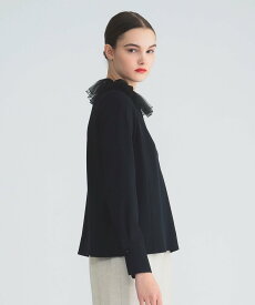 【SALE／50%OFF】EFFE BEAMS 【6/5新規値下げ】プリーツカラー ブラウス デミルクス ビームス トップス シャツ・ブラウス ホワイト ネイビー【送料無料】