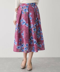 【SALE／30%OFF】JAYRO タック花柄フレアスカート ジャイロ スカート その他のスカート ネイビー ワインレッド ホワイト【送料無料】