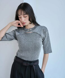 HARE モードカナグニットトップス ハレ トップス ニット シルバー ブラック ピンク ブルー グリーン【送料無料】