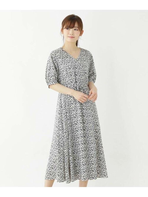 Index 洗える 42 Ll Web限定サイズ Vネックタックフラワーワンピース Rakuten Fashion 楽天ファッション 旧楽天 ブランドアベニュー Aw7787