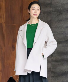 自由区 L ウールリバーショート コート ジユウク ジャケット・アウター その他のジャケット・アウター ブルー グレー ブラック ブラウン【送料無料】