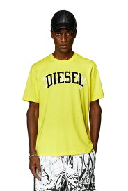 DIESEL メンズ Tシャツ T-JUST-N10 ディーゼル トップス カットソー・Tシャツ ホワイト ブラック イエロー【送料無料】