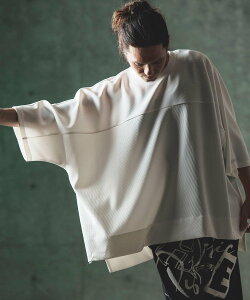 GLIMCLAP mt9004- Code lane oversized T-shirt T�V���c �J���r�I �g�b�v�X �J�b�g�\�[�ET�V���c �u���b�N �z���C�g �x�[�W���y���������z