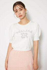 【SALE／50%OFF】rienda ジャガードロゴニットトップス リエンダ トップス ニット ブラック ホワイト ピンク