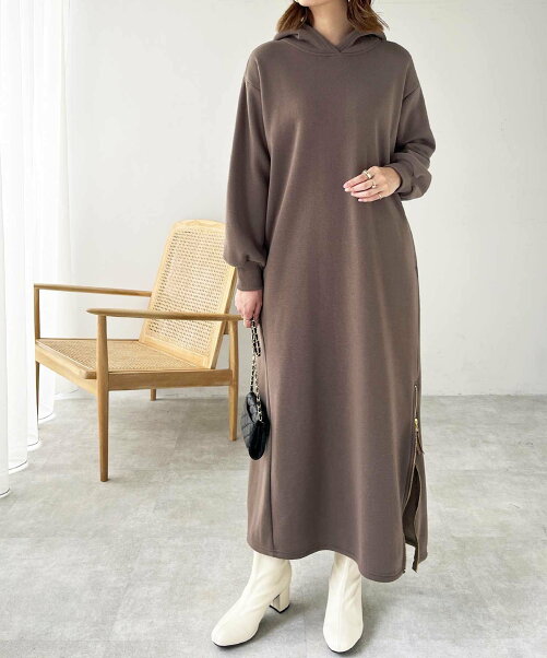 Geera ロング 裏起毛裾ファスナーパーカーワンピース Rakuten Fashion 楽天ファッション 旧楽天ブランドアベニュー Cf67