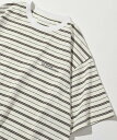 【SALE／31%OFF】MA Firsthand BASICロゴ刺繍TEEボーダー / ワンポイントロゴ刺繍ボーダーTシャツ / 半袖 / リラックスシルエット 25SS フリークスストア トップス カットソー・Tシャツ ホワイト ブラック ブルー