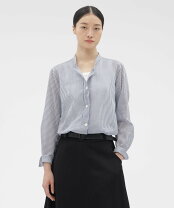 ストライプ mhl. シャツ エムエイチエル MHL VINTAGE COMPACT COTTON STRIPE BLUE - ファッション通販