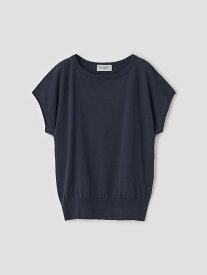 【SALE／20%OFF】JOHN SMEDLEY コットンボートネック ワイドニットトップス ｜ S4832 ｜ 30G ジョンスメドレー トップス ニット ネイビー【送料無料】