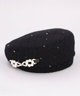 CA4LA TWEED BERET カシラ 帽子 ハンチング・ベレー帽 ブラック ホワイト【送料無料】