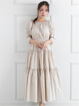 Sale 30 Off Clear ティアードギャザーワンピース クリア ワンピース ロングワンピース マキシワンピース ベージュ グリーン 送料無料 Room 欲しい に出会える