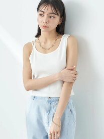 【SALE／50%OFF】earth music&ecology アシメクロップドタンクトップ アースミュージック&エコロジー トップス その他のトップス ホワイト ブラック ブラウン レッド