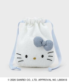 【SALE／20%OFF】OPAQUE.CLIP ◆【ハローキティ】キラふわフェイス巾着ポーチ オペークドットクリップ 財布・ポーチ・ケース ポーチ ホワイト ベージュ ブラック