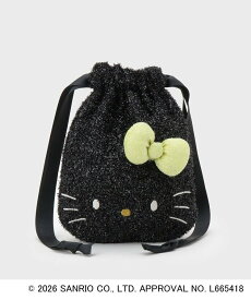 【SALE／40%OFF】OPAQUE.CLIP ◆【ハローキティ】キラふわフェイス巾着ポーチ オペークドットクリップ 財布・ポーチ・ケース ポーチ ホワイト ベージュ ブラック